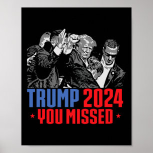 Trump Shot Bulletproof Bloody Ear Bleeding Butler Poster