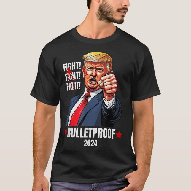 Trump Shot Bulletproof Bloody Ear Bleeding Butler  T-Shirt (Front)