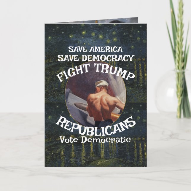 Trump Shrimp Fajita Jesus Republican Party Pee WH Card (Front)