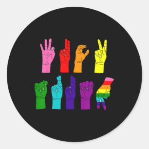 Trump Sign Language Subtle Anti Trump Lgbtq Classic Round Sticker
