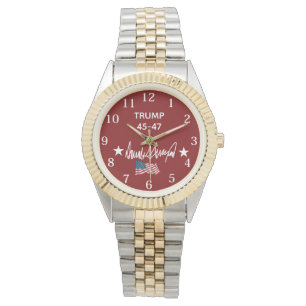 Trump Signature 45-47 and Flag Usa Watch