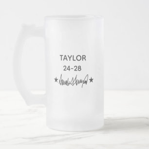 Trump Signature Personalised name Frosted Glass Beer Mug