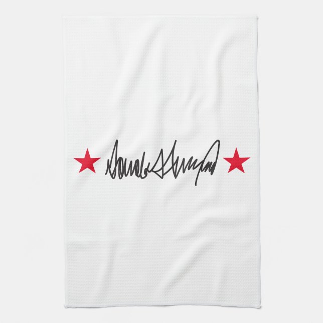 Trump Signature  Tea Towel (Vertical)