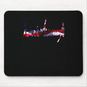 Trump Signature Usa Flag 4th Of July 2024 Maga Tee Mouse Mat