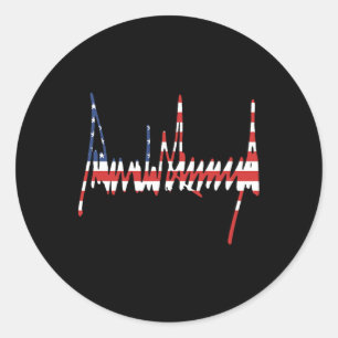 Trump Signature Usa Mega 47th President Pro-trump Classic Round Sticker