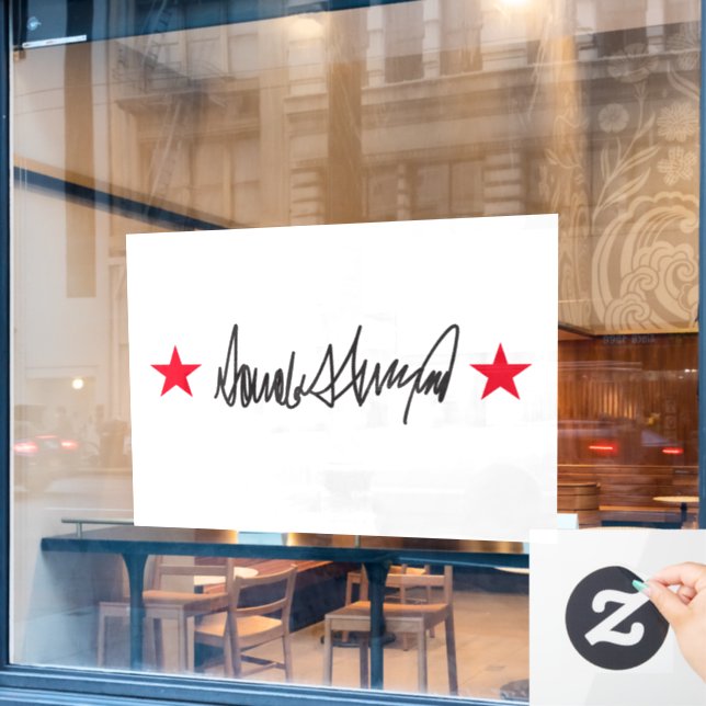 Trump Signature  Window Cling (Cafe Window)