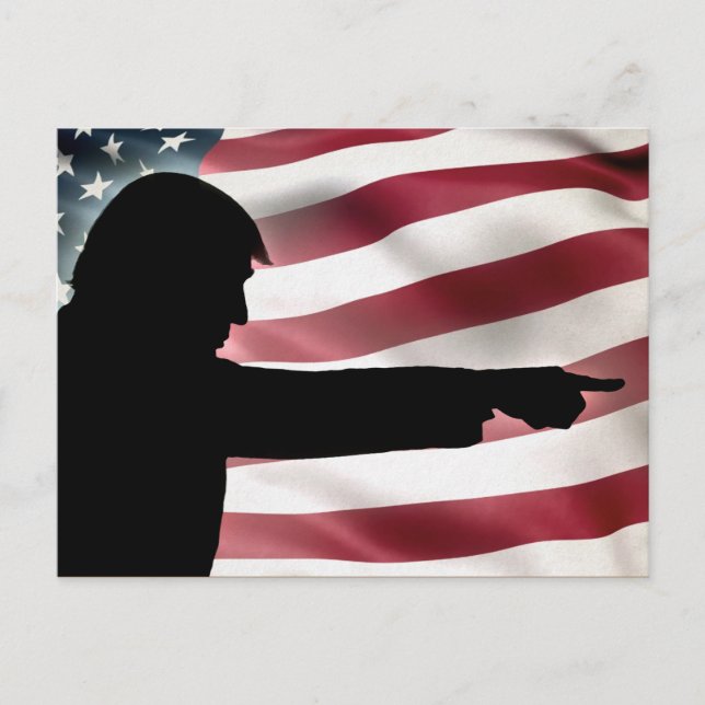 Trump Silhouette USA Flag Postcard (Front)