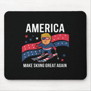 Trump Ski Usa - Christmas Make Skiing Great Again Mouse Mat