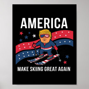 Trump Ski Usa - Christmas Make Skiing Great Again Poster