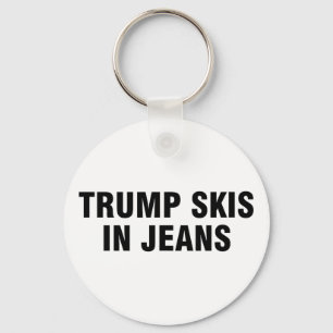 Trump Skis In Jeans _1 Key Ring