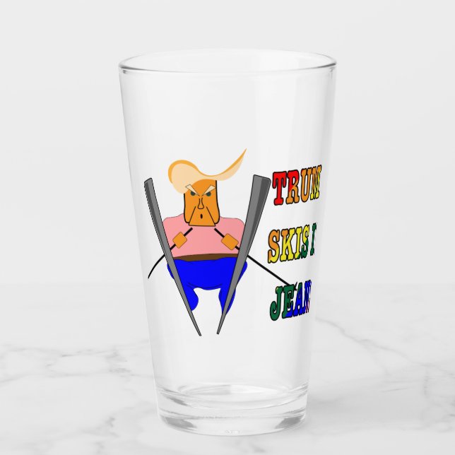 Trump Skis In Jeans Glass (Front)