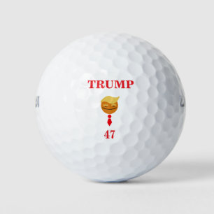 Trump Smile Face with Tie, 47 Golf Balls