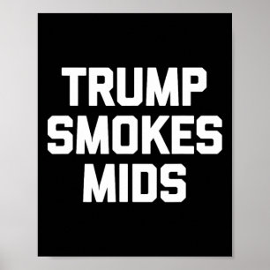 Trump Smokes Mids - Funny Saying Sarcastic Novelty Poster