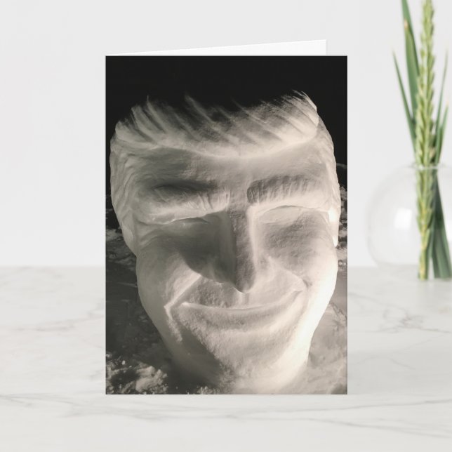 Trump Snow Sculpture Christmas Card (Front)