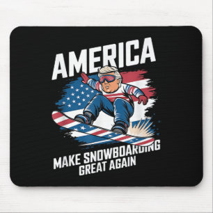 Trump Snowboard Usa - Make Snowboarding Great Agai Mouse Mat