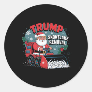 Trump Snowflake Christmas Funny Trump Snowplow Xma Classic Round Sticker
