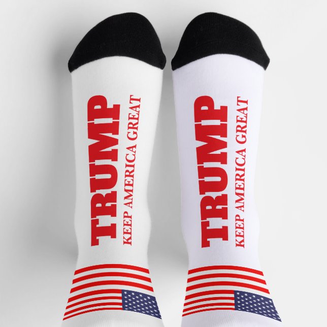 Trump socks with US flag - Keep America Great  (Top)