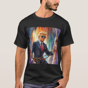Trump Spelunking Caving in a Beautiful Cave MAGA T-Shirt