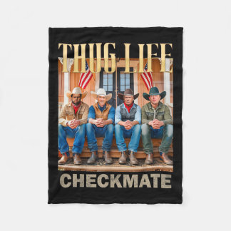 Trump Squad Thug Life Trump Vance Kennedy Elon  Fleece Blanket