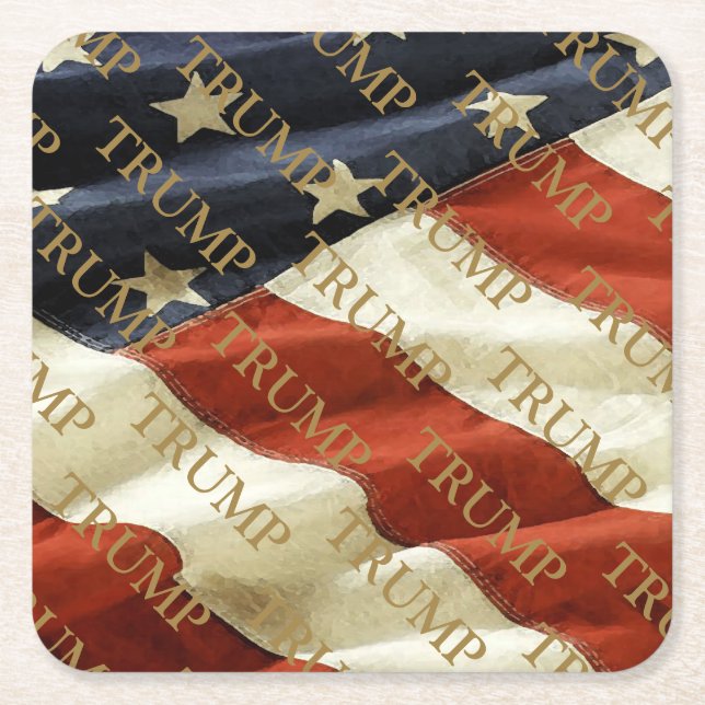TRUMP SQUARE PAPER COASTER (Front)