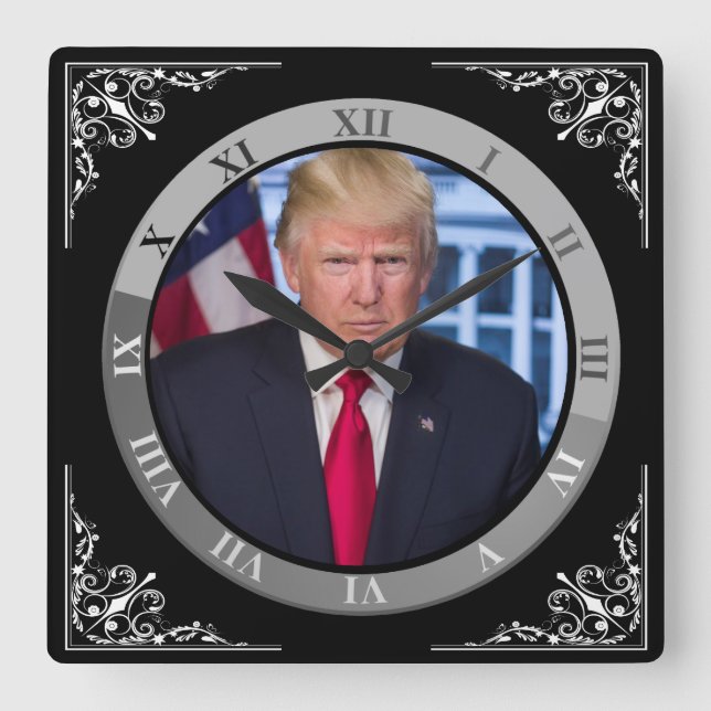 TRUMP SQUARE WALL CLOCK (Front)