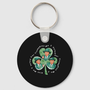 Trump St Patrick's Day 2025 Funny Kiss Me I Voted  Key Ring