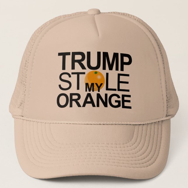 Trump Stole My Orange Trucker Hat (Front)
