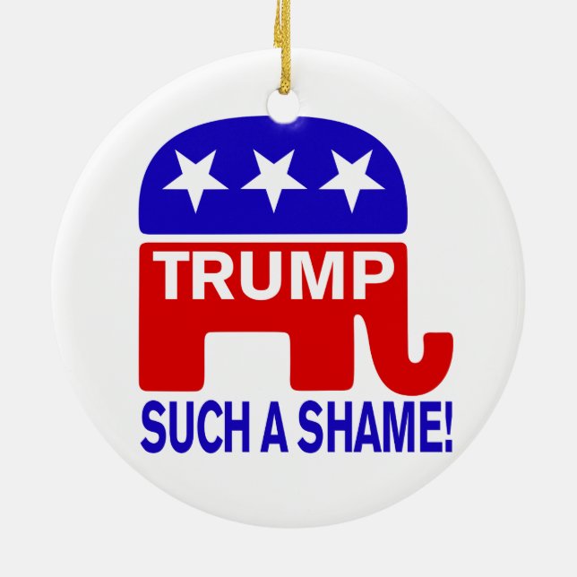 Trump such a shame ceramic tree decoration (Back)