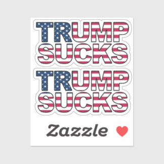 "Trump Sucks" USA flag style sticker