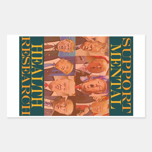 Trump--Support Mental Health Rectangular Sticker (Front)