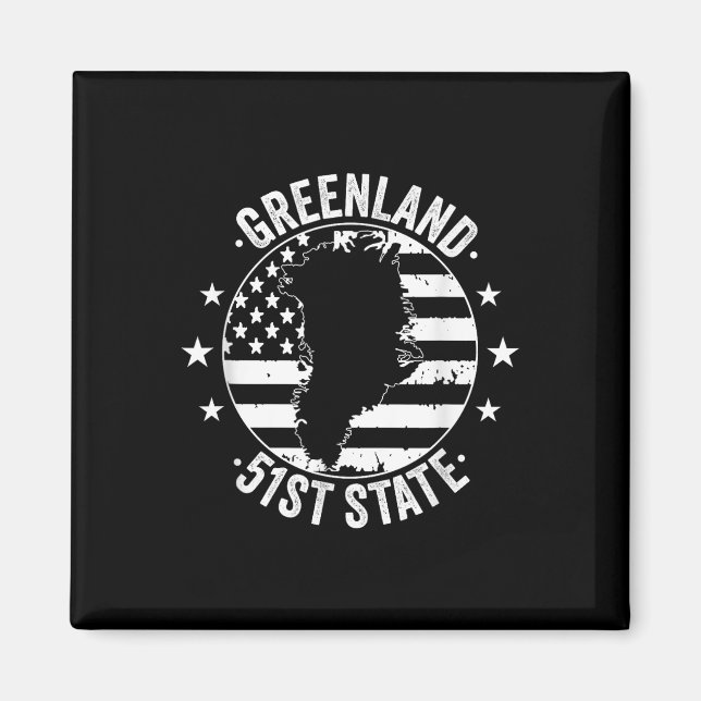 Trump Supporters Greenland 51st State Distressed Magnet (Front)