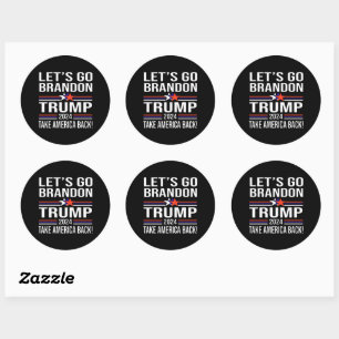 Trump Take America Back 2024-Let's Go Brandon Classic Round Sticker