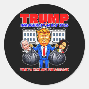 Trump Takes Out The Garbage Classic Round Sticker