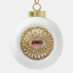 TRUMP TALISMAN CERAMIC BALL CHRISTMAS ORNAMENT