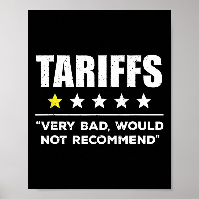 Trump Tariff Usa Would Not Recommend Tariffs Funny Poster (Front)