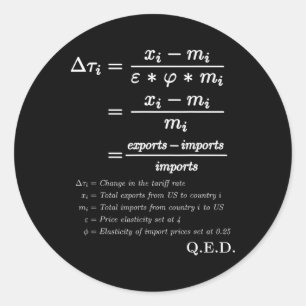 Trump Tariffs Are Taxes – Math Proof Formula Polit Classic Round Sticker