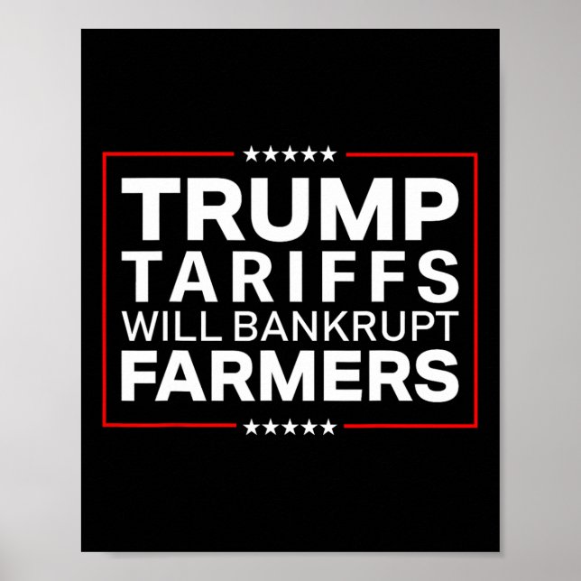 Trump Tariffs Will Be Bankrupt Farmers Protests Re Poster (Front)