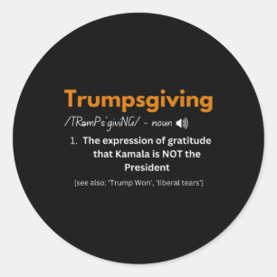 Trump Thanksgiving Family Turkey Trumpsgiving Defi Classic Round Sticker