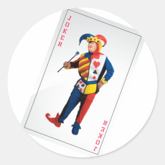 Trump the Clown Joker Card Classic Round Sticker