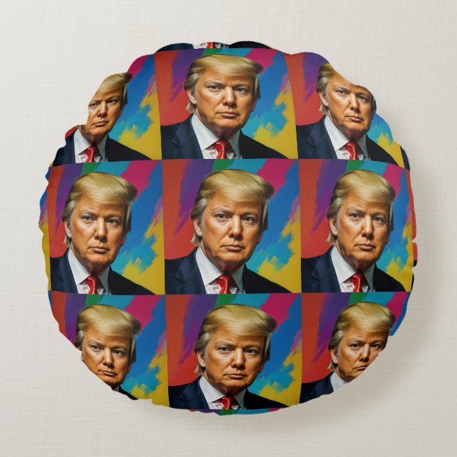 Trump the colour round cushion (Front)