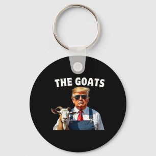 Trump The Goats Mega Farming Funny Mens Womens Kid Key Ring