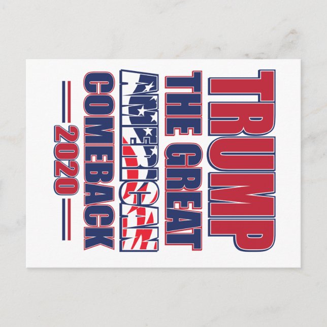 Trump - the Great America Comeback Trump 2020 Postcard (Front)