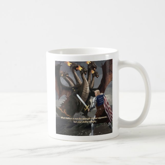 Trump the Knight Battling the Hydra Coffee Mug (Right)