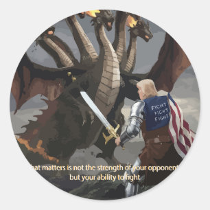 Trump the Knight Battling the Hydra Sticker