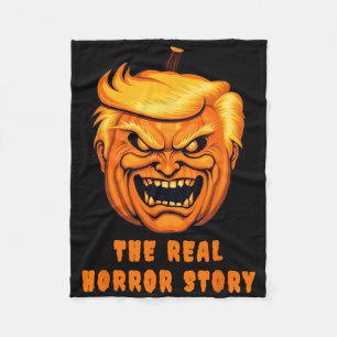 Trump The Real Horror Story, Anti-trump Halloween Fleece Blanket