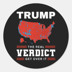 Trump The Real Verdict Christmas Happy New Year In Classic Round Sticker