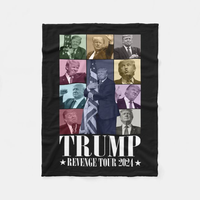 Trump The Revenge Tour 2024 Funny  Fleece Blanket (Front)