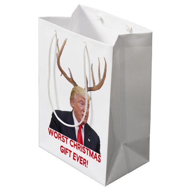 Trump, the worst Christmas gift ever! Medium Gift Bag (Back Angled)