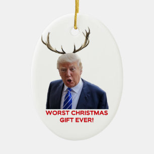 Trump, the worst Christmas gift ever! Ornament