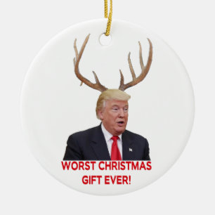 Trump, the worst Christmas gift ever! Ornament